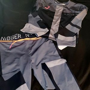 long sleeve Basic t-shirt + print elastic pants